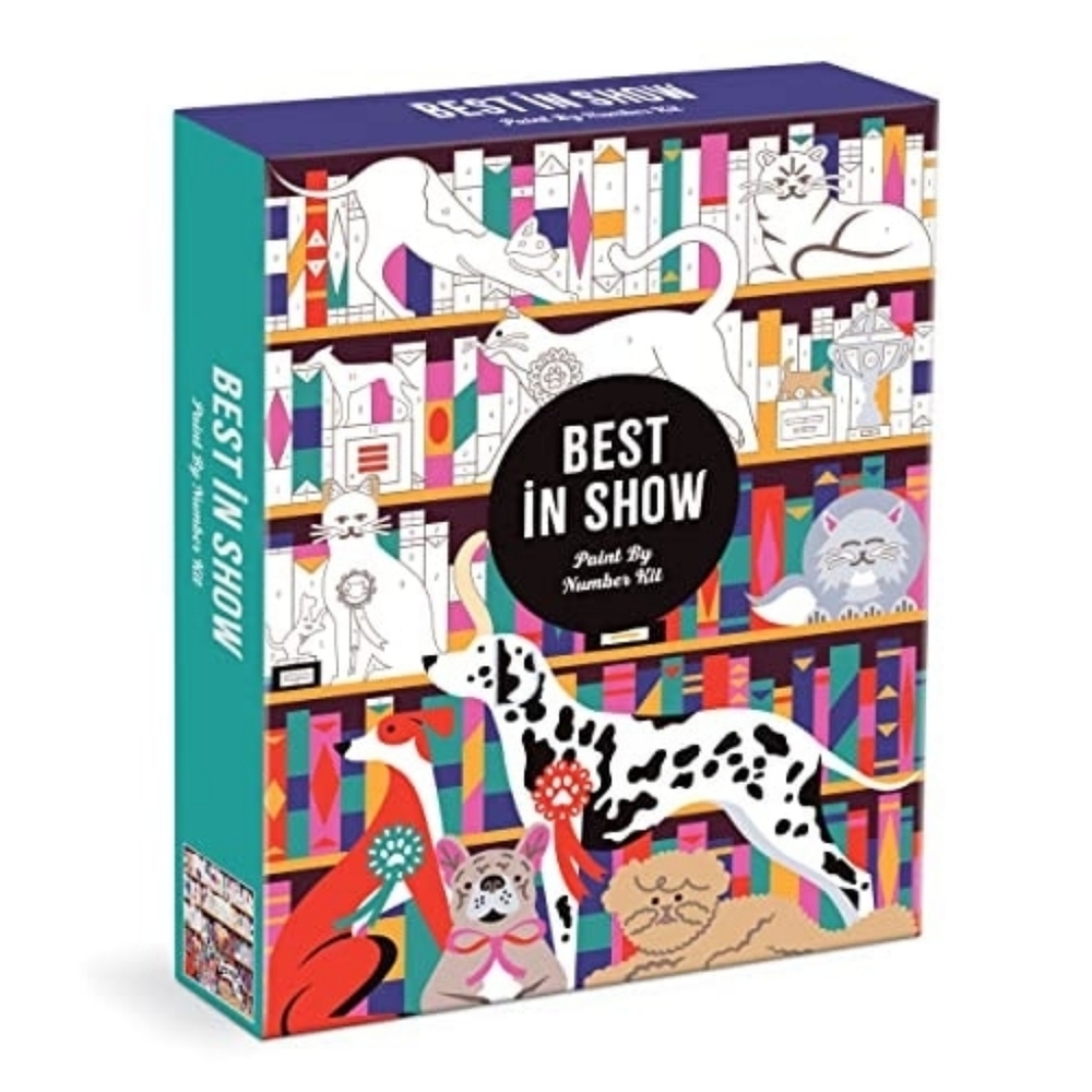 Galison Best in Show DIY Paint by Number Kit Cats & Dogs Gift For All Art Levels